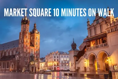 a market square in munich with the words market square minutes on it at Metropolis Old Town Apartments in Kraków