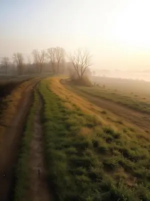 a dirt road in the middle of a field at Cracow Route #3 - Old Town in Kraków