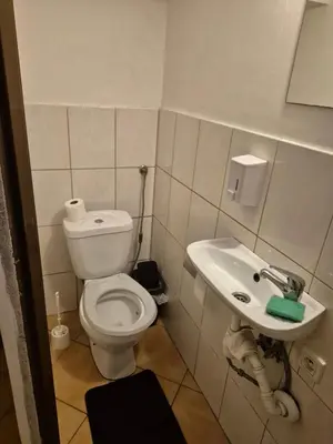 a small bathroom with a toilet and a sink at Pokoj u Eleni #5 in Kraków