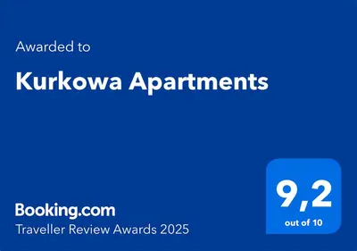 a blue rectangle with the wordskirkholm apartments on it at Kurkowa Apartments in Kraków